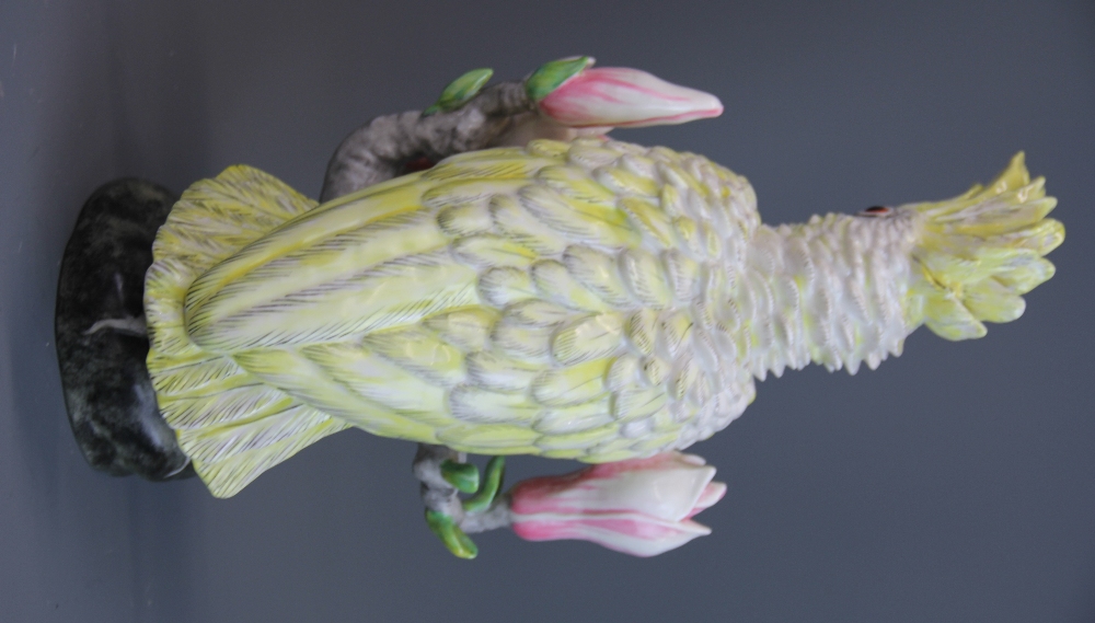 A Nymphenburg figure of a cockatoo, H. 38cm. Condition: small repair. - Image 3 of 4