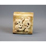 A mid 20th century Chinese soapstone seal, 6 x 6 x 4.5cm.