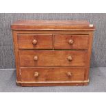 A Victorian mahogany veneered four drawer chest, H. 81. W. 97cm.