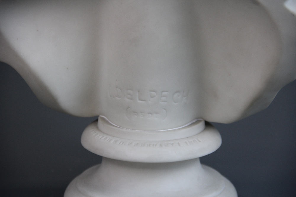 A Parianware bust of Apollo for Art Union London 1861, H. 33.5cm. - Image 3 of 3