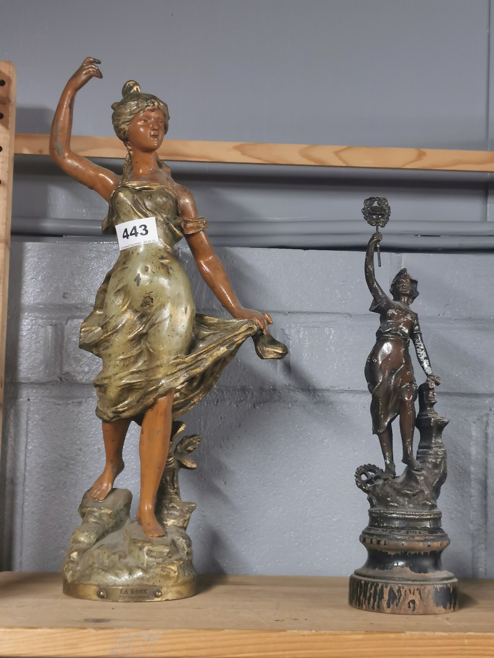 A group of four 19th century spelter figures, tallest 45cm. - Image 3 of 3