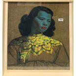 A 1970's framed print of the 'Chinese girl' by Tretchikoff (Russian 1913 - 2006), frame size 55 x