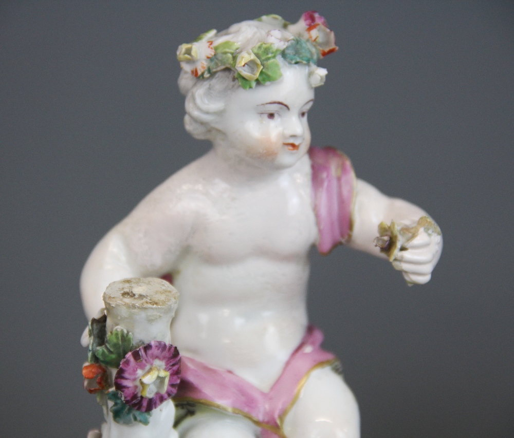 A group of 19th century and later porcelain cherub items. Condition: some repair. - Image 7 of 13