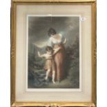 A 1920's gilt framed pencil signed mezzotint by L Busiere (French 1880 - 1960) entitled ' Crossing