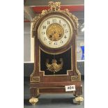 A 19th century ormolu mounted French mantle clock, H. 41cm.