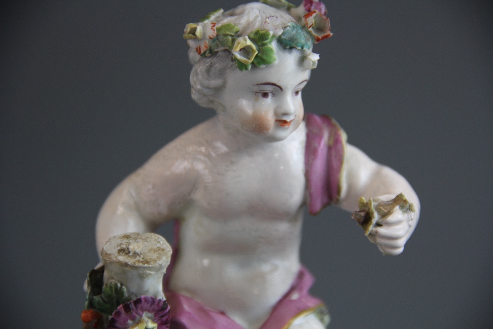 A group of 19th century and later porcelain cherub items. Condition: some repair. - Image 2 of 13