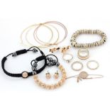 A quantity of designer and costume jewellery including a Links of London charm bracelet, Tresor