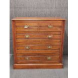 An Edwardian mahogany five drawer chest, 102 x 46cm.