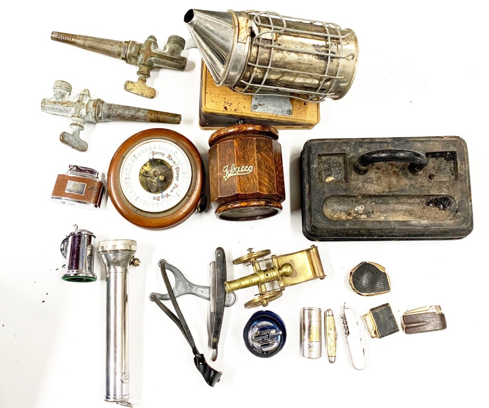 A quantity of mixed interesting metalware etc.