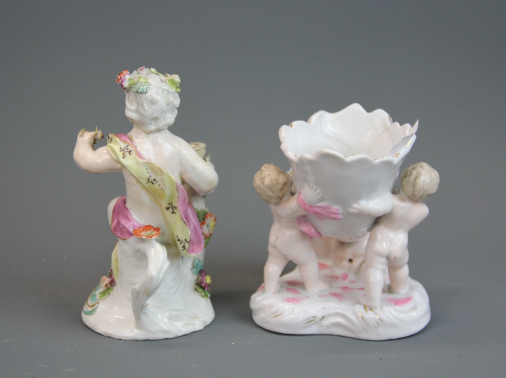 A group of 19th century and later porcelain cherub items. Condition: some repair. - Image 8 of 13