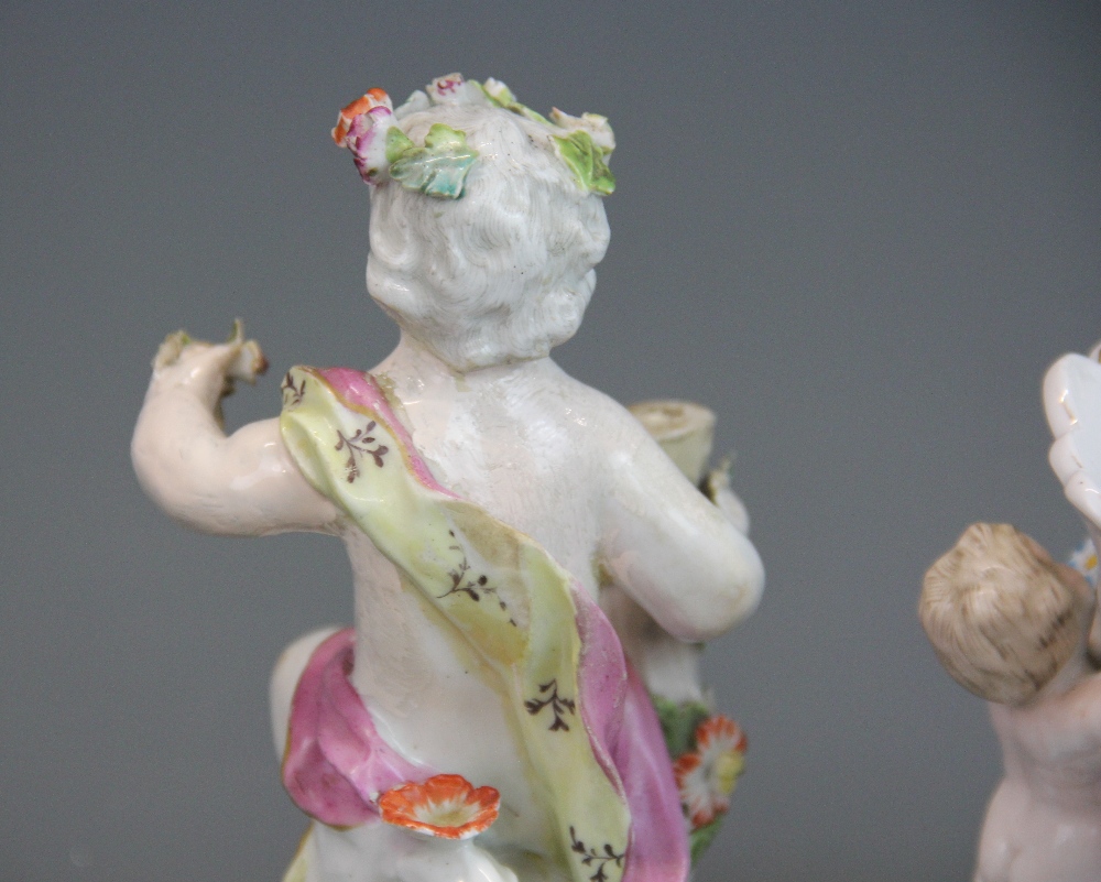 A group of 19th century and later porcelain cherub items. Condition: some repair. - Image 10 of 13