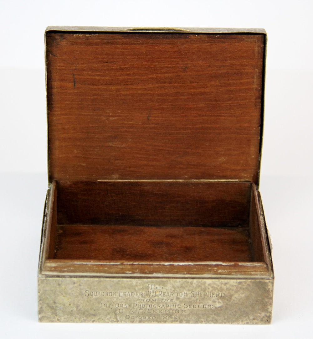 A hallmarked silver covered cigarette box, 11 x 9 x 4cm. - Image 4 of 4