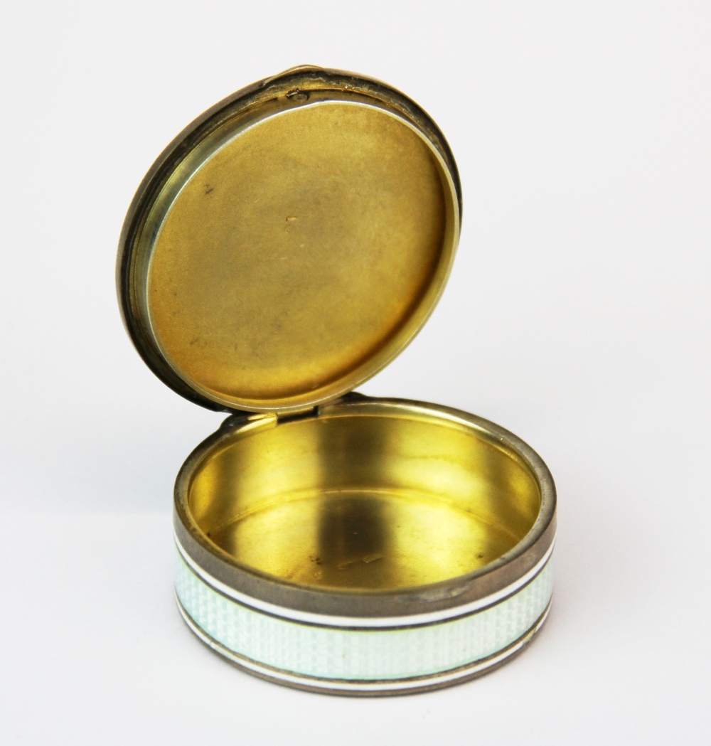 A lovely enamelled continental silver gilt box, Dia. 4.5cm. - Image 3 of 4