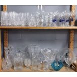 A cut crystal centre piece and other good glassware.