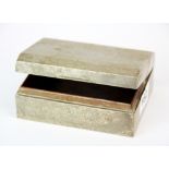 A hallmarked silver covered cigarette box, 11 x 9 x 4cm.