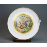 A hand painted 19th century porcelain plate, Dia. 26.5cm.