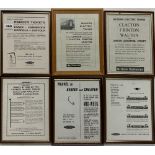 Railway interest: six framed railway advertising prints, frame size 22 x 27cm.