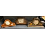 Three 1920's/30's mantle clocks, H. 16cm.