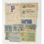 A group of WWII bank notes.