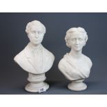 A Copeland Parianware bust of a Royal Princess for Crystal Palace Art Union together with a Coalport