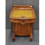 A lovely 19th century inlaid walnut veneered davenport desk, H. 85cm, W. 53cm.