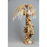 A Victorian figural spelter table lamp, H. 45cm.
