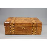 A 19th century Tunbridge inlaid writing slope, 35 x 23 x 12cm.