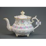 A fine early 19th century porcelain teapot.