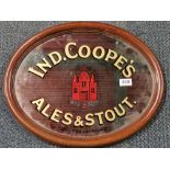 An original Ind Coope's ales and stouts advertising mirror, W. 52 x 42cm.