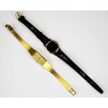 A lady's vintage gold plated Longines wristwatch together with a lady's Baylour watch.
