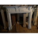 A faux marble fire surround, 134 x 113cm.