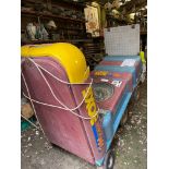A large vintage fairground boxing machine, H. 223cm. With trailer.
