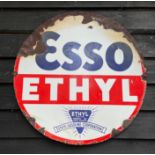 An original enamelled Esso sign, Dia. 76cm.