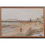 Myrna Higgins, "Brighton Pier ", oil on canvas, 95 x 65cm, c. 2002. A stroll by Brighton Pier. UK