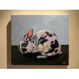 Stephanie Caeiro, "Lapin", oil on canvas, 40 x 35cm, c. 2021. I normally do not paint alla prima but