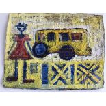 Chinze Ojobo, "Yellow Bus", acrylic on handmade paper, 34 x 45cm, c. 2019. Once you see the Yellow