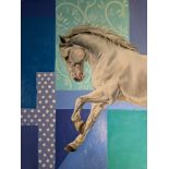 Stephanie Caeiro, "Andalusian horse", oil on canvas, 75 x 100cm, c. 2020. Being brought up in the