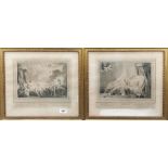 A pair of 18th century French risque engravings after Fragonard. Frame size 43 x 39cm.