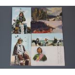 A group of six early postcards of Native Americans.