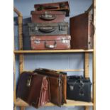 Eight vintage bags and cases.