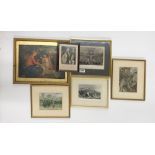 A group of framed 19th and early 20th century prints, largest frame size 39 x 32cm. Including