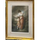 A 1920's gilt framed pencil signed mezzotint by L Busiere (French 1880 - 1960) entitled ' Crossing