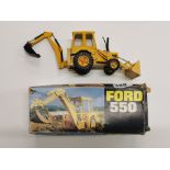 A boxed die cast Ford 550 digger.