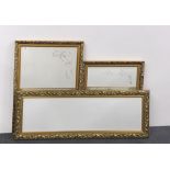 Three gilt framed mirrors, largest 132 x 47cm.