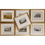 A group of framed Southend area and other 19th century engravings, largest frame size 33 x 26cm.