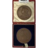 Two Queen Victoria commemorative bronze medals, one boxed.