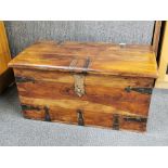 An Indian hardwood chest, 83 x 43 x 43cm.