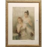 A large 19th century framed lithograph entitled 'Rival Queens' frame size 71 x 90cm.