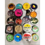 A group of 20 collectors tins partially filled with field sport air gun pellets.