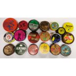 A group of 20 collectors tins partially filled with field sport air gun pellets.